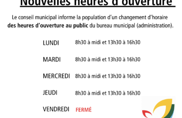 horaire bureau